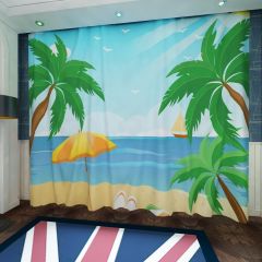 Sea Tree Sand Window Curtains CUR-0287