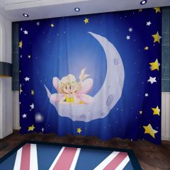 Night Moon Girl Window Curtains CUR-0290