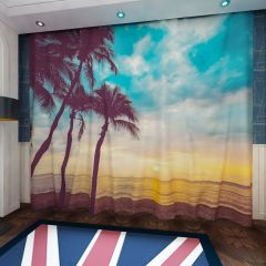 Tree Sea Sky Window Curtains CUR-0297