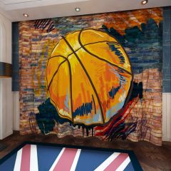 Ball Wall Basketball Window Curtains CUR-0315