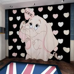 Animal Heart Window Curtains CUR-0317