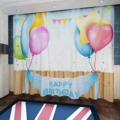 Birthday Flag Window Curtains CUR-0328