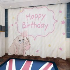 Birthday Elephant Window Curtains CUR-0330