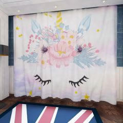 Flower Unicorn Star Window Curtains CUR-0334