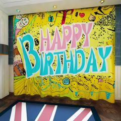 Birthday Graffiti Window Curtains CUR-0337