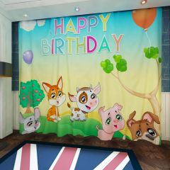Birthday Animal Window Curtains CUR-0339