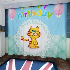 Birthday Ballon Window Curtains CUR-0340