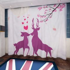 Stag Heart Window Curtains CUR-0345