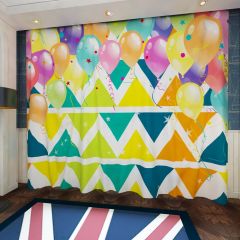 Colorful Ballon Triangle Window Curtains CUR-0348