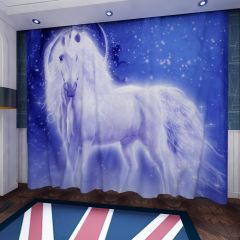 Unicorn Star Window Curtains CUR-0352