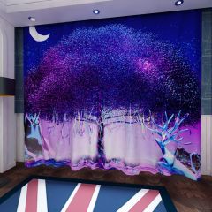 Moon Tree Color Rope Elk Window Curtains CUR-0373