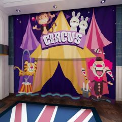 Circus Monkey Rabbit Lion Clown Camp Window Curtains CUR-0376