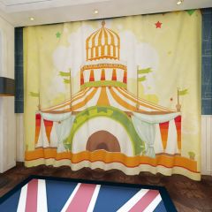 Castle Flag Ribbon Star Window Curtains CUR-0377