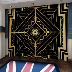 Gatsby Style Figure Gold Window Curtains CUR-0387