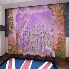 Arch Flower Purple Plant Window Curtains CUR-0389