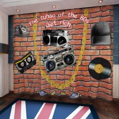 The Tuhao Of The 80S Get Rich Shoes Video Window Curtains CUR-0391