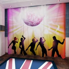 Stage Light People Ball Dance Window Curtains CUR-0395