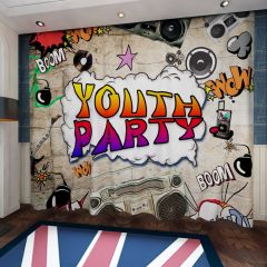 Graffiti Video Boom Youth Party Window Curtains CUR-0398