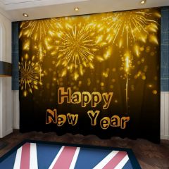 New Year Firework Sky Window Curtains CUR-0445