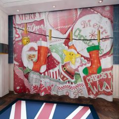 Sock Snowflake Tree Heart Window Curtains CUR-0449