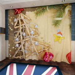 Star Plant Present Ball Window Curtains CUR-0450