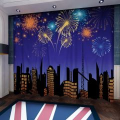 Building Firework Night Sky Window Curtains CUR-0455