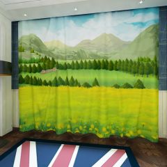 Cloud Grass Mountain Window Curtains CUR-0464