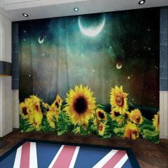 Sunflower With Moon Window Curtains CUR-0469