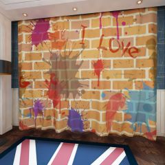 Stained Wall Window Curtains CUR-0489