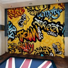 Graffiti Wall Window Curtains CUR-0493