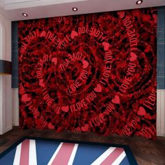 Love Pattern Window Curtains CUR-0495