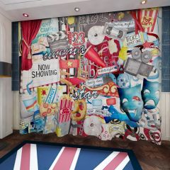 Number Letter Curtain Drinks Window Curtains CUR-0514