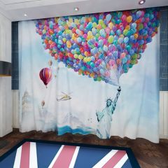 Ballon The Statue Of Liberty Window Curtains CUR-0523