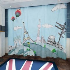 Sky Building Window Curtains CUR-0524