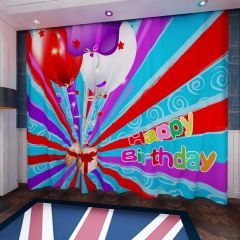 Birthday Colors Ballon Window Curtains CUR-0535