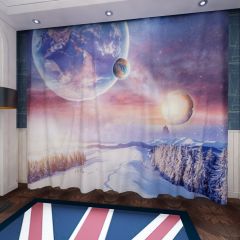 Snow Galaxy Fir Window Curtains CUR-0541