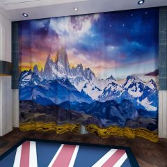 Mountain Long Road Night Window Curtains CUR-0549