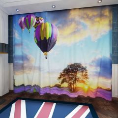 Lavendor Artificial Balloon Sun Window Curtains CUR-0555