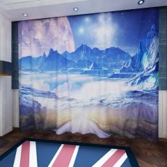 High Mountain Wide Road Forest Window Curtains CUR-0556