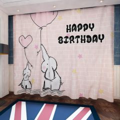 Birthday Party Cartoon Animal Window Curtains CUR-0560