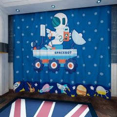 Aircraft Rocket Astronaut Window Curtains CUR-0562