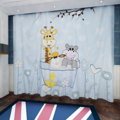 Birthday Celebration Animal Flower Window Curtains CUR-0564