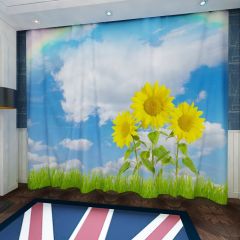 Sunflower Rainbow Grassland Window Curtains CUR-0565