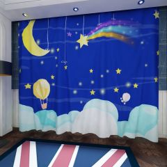 Crescent Star Balloon Cloud Window Curtains CUR-0569