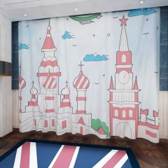 Church Clock Car Plane Window Curtains CUR-0570