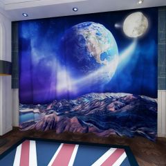 Universe Starring Night Mountain Window Curtains CUR-0576