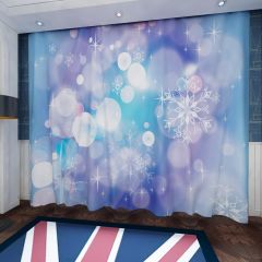 Dream Winter Snowflakes Window Curtains CUR-0596