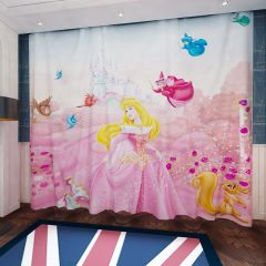 Mysterious Castle Cartoon Characters Window Curtains CUR-0623