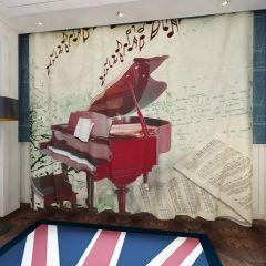 Beat Notes Window Curtains CUR-0625