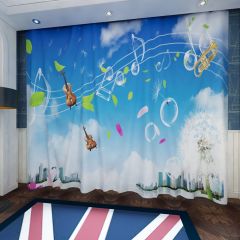 Dancing Notes Window Curtains CUR-0626